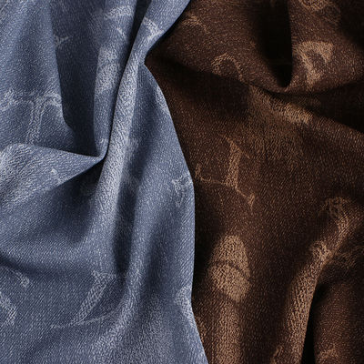 Gewassen denim PU leer Eco-vriendelijk Gedrukt lichtgewicht faux leer