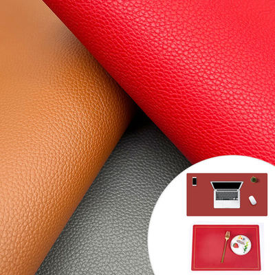 PVC Litchi Grain Double Face Synthetisch Fake Leather Materiaal Gedrukt Waterdicht voor Tas Tafelmat Gordel Decoratieve Doeleinden