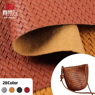 PVC Small Woven Pattern Artificial Synthetic Leather for Bag Packing Box Sofa Chair Belt Faux Leather Fabric Materials