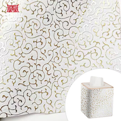 Groothandel PVC Gouden Film Reliëf Stijl Kunstmatig Synthetisch Leer voor Tas Verpakking Doos Schoenen Notitieboek Stof