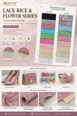 XR Glitter Synthetisch Lederen Rijstpatroon & Bloemenpatroon