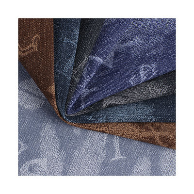 Gewassen denim PU leer Eco-vriendelijk Gedrukt lichtgewicht faux leer