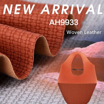 1.2mm Stylish Woven Pattern PVC Lederen Handtas Placemat Behang Decoratie Cosmetische doos Verpakking