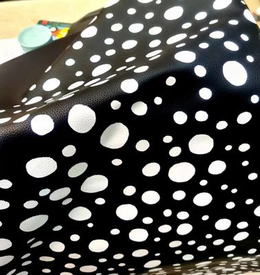 Polka Dot PU Faux Leer Zachte Borstel Onderkant Polyurethane Stof Leer