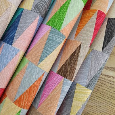 0.8mm Kleurrijk Geometrisch Ontwerp PVC Leer Voor Handtas Verpakkingsdoos Telefoonhoes Decoratie Gebruik