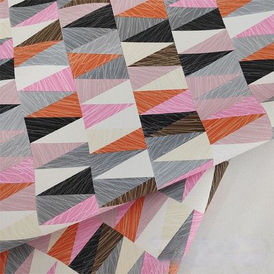 0.8mm Kleurrijk Geometrisch Ontwerp PVC Leer Voor Handtas Verpakkingsdoos Telefoonhoes Decoratie Gebruik