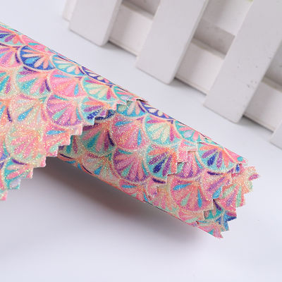 0.5mm Glitter PU Leer Gepoetste Zeemeermin vis schaal PU kunstmatig leer