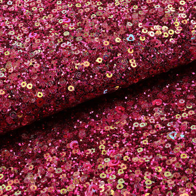 Sequins Bright Glitter PU Leer Gedrukt Kunstmatig PU Materiaal