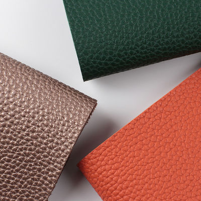 Custom Lychee Soft PVC Leer Voor Tassen Imitatie Cotton Velvet Bottom Stof