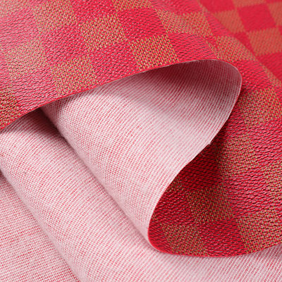 Gedrukt PVC-leer voor zakken gemengd kleur schaakbord nepleerstof