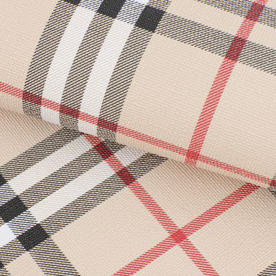 Classic Plaid Printed Faux Leather For Bags Gebreide synthetische leder PVC