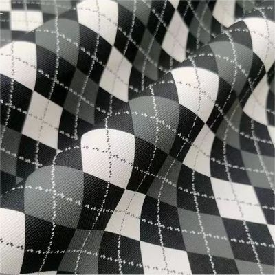 Handtas Custom Printed Patterned Faux Leather Fabric PVC Geometrisch Diamant