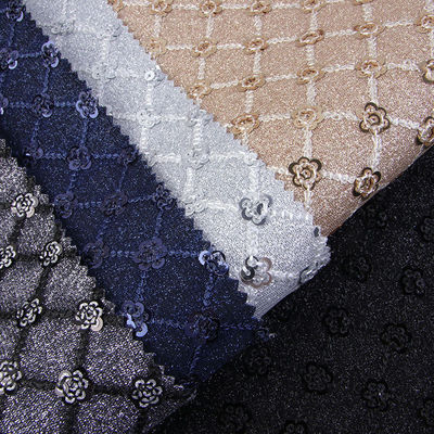 Sequin Bright Flower Glitter PU Leer Eco-vriendelijk 100% Polyurethane Leer