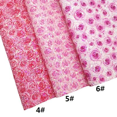 Roze 100% PU leer gedrukt Gretel Rose Flower Polyurethane Imitatie leer