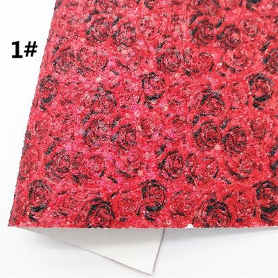 Roze 100% PU leer gedrukt Gretel Rose Flower Polyurethane Imitatie leer