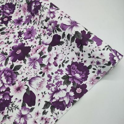 Gedrukt Kleurrijke bloemen PVC PU Synthetisch nepleermateriaal