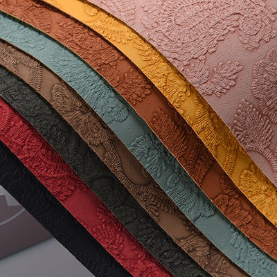 3D Retro Floral Embossed PVC Leer Voor Handtas Verpakkingsdoos Decoratief Stof Placemat Fake Leer