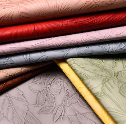 3D Retro Floral Embossed PVC Leer Gepoetste bodem Voor Handtas Verpakkingsdoos Decoratief Stof Placemat Fake Leer