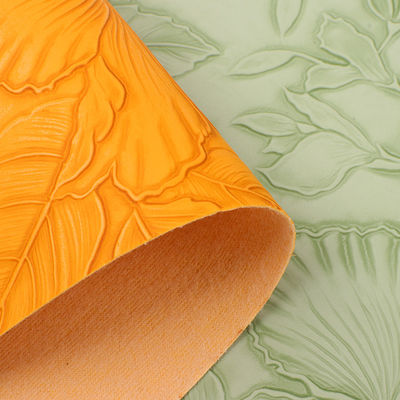 3D Retro Floral Embossed PVC Leer Gepoetste bodem Voor Handtas Verpakkingsdoos Decoratief Stof Placemat Fake Leer