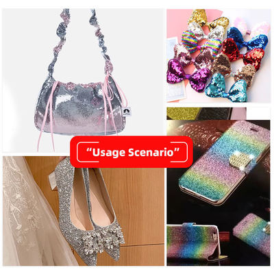 Kleine-check Grove Glitter PVC Synthetisch Lederen Schoenen Juwelen Handwerk Bagage Tas Verpakkingsdozen Waterdicht Stretch Fake Lederen