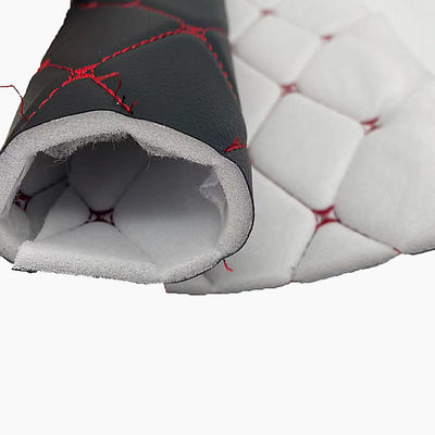 Aangepaste PVC-borduurwerk Gewatteerd Synthetisch Leer 6.0mm Polyurethaanschuim voor Autostoelbekleding Sofa Kunstleer Stof