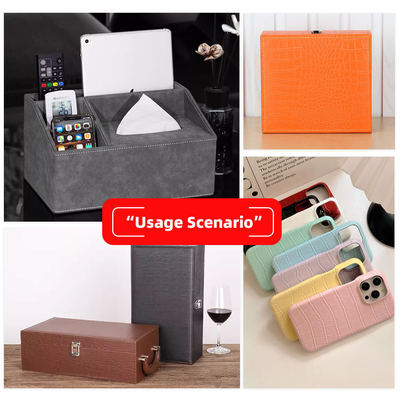 Groothandel Pvc Fux Leather Wallet Box Schoenen Notebook Litchi Animal Woven Cross Pattern Artificiële synthetische lederstof