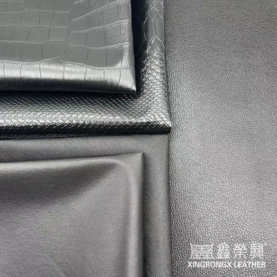 Groothandel Pvc Fux Leather Wallet Box Schoenen Notebook Litchi Animal Woven Cross Pattern Artificiële synthetische lederstof