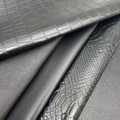 Groothandel Pvc Fux Leather Wallet Box Schoenen Notebook Litchi Animal Woven Cross Pattern Artificiële synthetische lederstof