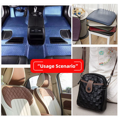 PVC Antiskid Rhombus Embossed Style Kunstmatig synthetisch leer voor auto Voet Autostoeltjes Bank Decoratie Tas Fake Leer Stof