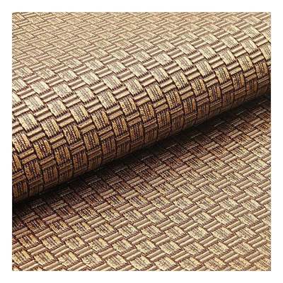 Groothandel PVC antiek messing weefpatroon kunstleer synthetisch leer verpakking portemonnee doos schoenen notitieboek kunstleer stof