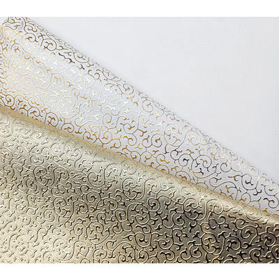 Groothandel PVC Gouden Film Reliëf Stijl Kunstmatig Synthetisch Leer voor Tas Verpakking Doos Schoenen Notitieboek Stof