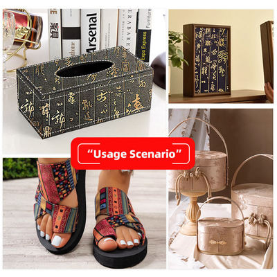 Groothandel PVC Kunstmatig Synthetisch Leer Chinoiserie Kalligrafie Graanpatroon voor Portemonnees Dozen Schoenen Banken Tassen Geweven