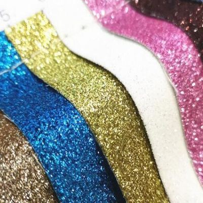 Groothandel PU Glitter Poeder Korrel Synthetisch Lederen Portemonnee Case Schoenen Notitieboek Lederen Stof