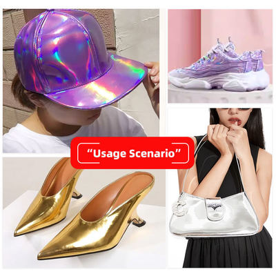 Speciaal PU Regenboog Spiegel Reliëf Synthetisch Leer Bagage Handtas Schoenen Cosmetische Tas Lederen Stof