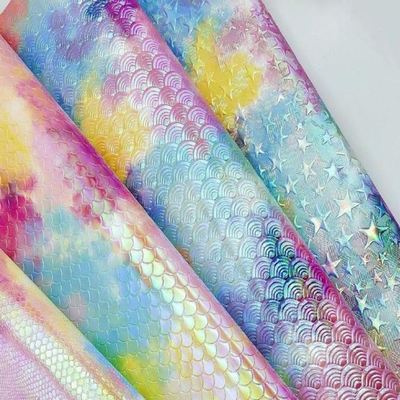 Speciaal PU Regenboog Spiegel Reliëf Synthetisch Leer Bagage Handtas Schoenen Cosmetische Tas Lederen Stof