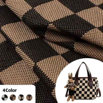 1.0mm Dik Linne Plaid Linnen Stof Waterdicht Stretch Flocked Buiten Gebruik voor Sofa Bag Auto Seat Belt Fake Leer Geweven Back