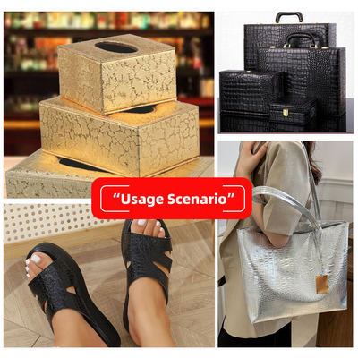 Hoogglans PVC Krokodilreliëf Geweven Graan Geometrie Dier voor Schoenentas Decor Synthetisch Kunstleer Stof voor Ambachten