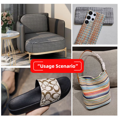 0,8 mm dikte 137 cm breed PVC-leer kunstleer stof met grasmat print in 5 kleuren