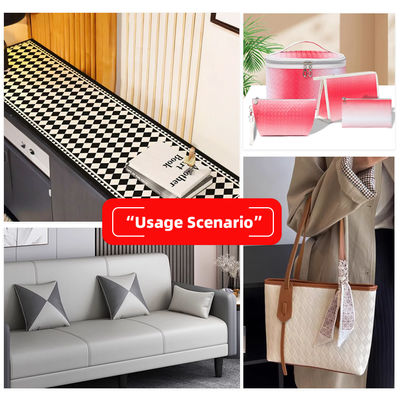 Diamant Vierkant Korrelpatroon PVC Leer 34 Kleuren Beschikbaar met 1000 Yards MOQ en 100000 Meter Productiecapaciteit