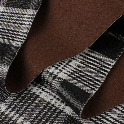 PVC Tech Cloth Scottish Plaid Pattern Artificial Synthetic Leather Sofa Bag Shoe Car Seat Belt Faux Leather Fabric