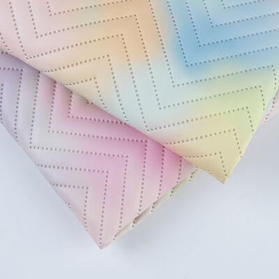 Nieuwe Mode Gradiënt Kleur Bedrukte PU Synthetisch Kunstleer voor Sofa Decoratieve Tas Verpakking Doos Vinyl Kunstleer Stof