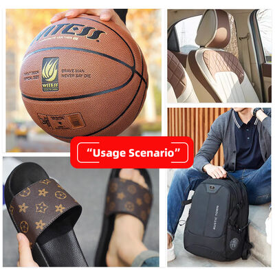 Waterdicht PVC kunstmatig leder Basketbal Graan Gedrukt stijl voor Ball Bag Autostoeltjes Decoratieve Faux Craft Sofa