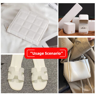 White PVC Embossed Fabric for Furniture Decorative Digital Printing Synthetic Artificial Leather for Bag Phone Shell Table Mat