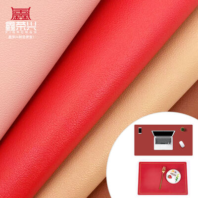 PVC Calfskin Grain Double Face Synthetic Artificial Leather Embossed Faux Leather Materials for Craft for Bag Table Mat Wallet