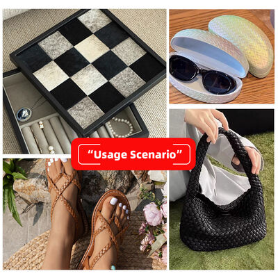 1.8mm Thick PVC Weave Synthetic Faux Leather for Bag Table Mat Shoes Sofa Decorate Belt Materials Embossed Stretch for Craft