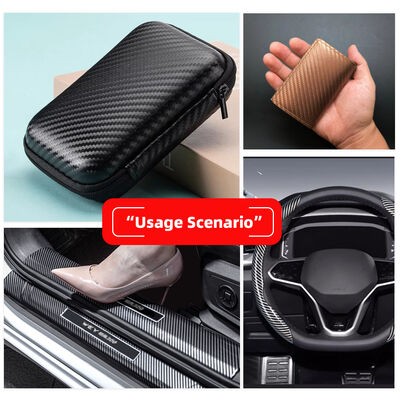 Waterdicht elastisch PU koolstofvezel synthetisch leer voor kleding Telefoongehelden Hersens Dozen Duurzaam nepleer ambachtelijk kledingstuk