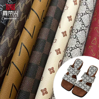 Groothandel 0,5 mm dik PVC gedrukt synthetisch kunstleer stijl zak Verpakking Notebook telefoon Schelp bank Fake leerstof