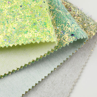 PU Sparkly Shiny Glitter Fabric Sheets Waterproof Chunky Synthetic Leather for Shoes Bow Crafts Hat Faux Decorative Lining