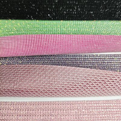 Straight Stripe Glitter Mesh Leather