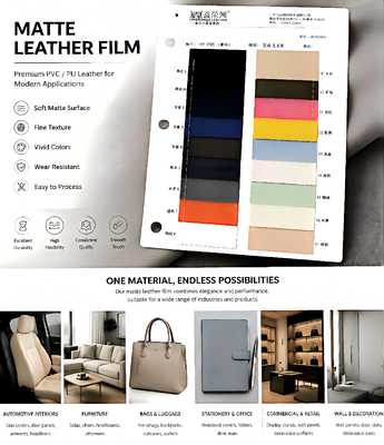 MATTE LEER FILM Breed assortiment verpakkingsproducten Leerproducten verkrijgbaar in PVC PU en semi PU-typen voor meerdere industriële toepassingen